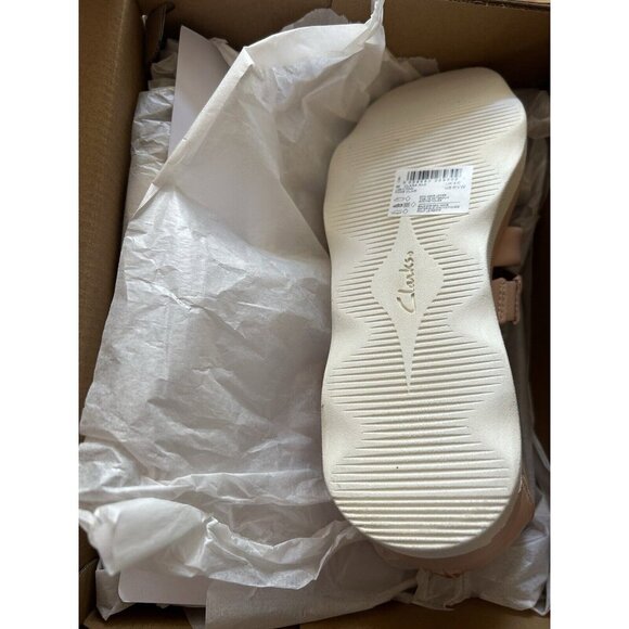 Clarks Womens 6.5 W Clara Rae Ankle Strap Wedge Sandals Light Pink NEW - Picture 7 of 8